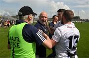 18 June 2023; Kildare manager Glenn Ryan celebrates with Neil Flynn after the GAA Football All-Ireland Senior Championship Round 3 match between Roscommon and Kildare at Glenisk O'Connor Park in Tullamore, Offaly. Photo by Daire Brennan/Sportsfile