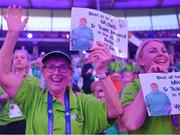 17 June 2023; Family members Janet, left, and Gillian Kenny cheers on as the athletes arrive for the World Special Olympic Games 2023 Opening Ceremony in the Olympiastadion Berlin, Germany. Photo by Ray McManus/Sportsfile