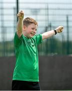 18 June 2023; Liam O'Brady of Swords Celtic celebrates after scoring a goal during the Football For All National Blitz on the Sport Ireland Campus in Dublin. Photo by Seb Daly/Sportsfile