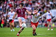 18 June 2023; David Lynch of Westmeath in action against Darragh Canavan of Tyrone during the GAA Football All-Ireland Senior Championship Round 3 match between Tyrone and Westmeath at Kingspan Breffni in Cavan. Photo by Ramsey Cardy/Sportsfile