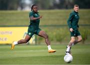 18 June 2023; Michael Obafemi during a Republic of Ireland training session at the FAI National Training Centre in Abbotstown, Dublin. Photo by Stephen McCarthy/Sportsfile