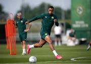 18 June 2023; Adam Idah during a Republic of Ireland training session at the FAI National Training Centre in Abbotstown, Dublin. Photo by Stephen McCarthy/Sportsfile