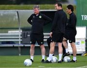 18 June 2023; Manager Stephen Kenny, left, with coaches John O'Shea and Keith Andrews, right, during a Republic of Ireland training session at the FAI National Training Centre in Abbotstown, Dublin. Photo by Stephen McCarthy/Sportsfile