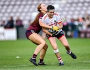 17 June 2023; Hannah Looney of Cork in action against Siobhán Divilly of Galway during the TG4 All-Ireland Ladies Senior Football Championship Round 1 match between Galway and Cork at Pearse Stadium in Galway. Photo by Piaras Ó Mídheach/Sportsfile