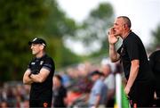 18 June 2023; Armagh selector Kieran Donaghy, right, and manager Kieran McGeeney during the GAA Football All-Ireland Senior Championship Round 3 match between Galway and Armagh at Avant Money Páirc Seán Mac Diarmada in Carrick-on-Shannon, Leitrim. Photo by Harry Murphy/Sportsfile