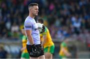 17 June 2023; Donegal goalkeeper Gavin Mulreaney before the GAA Football All-Ireland Senior Championship Round 3 match between Monaghan and Donegal at O'Neills Healy Park in Omagh, Tyrone. Photo by Ramsey Cardy/Sportsfile
