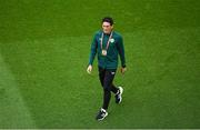 19 June 2023; Republic of Ireland coach Keith Andrews walks the pitch before the UEFA EURO 2024 Championship qualifying group B match between Republic of Ireland and Gibraltar at the Aviva Stadium in Dublin. Photo by Piaras Ó Mídheach/Sportsfile
