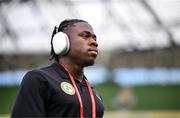 19 June 2023; Michael Obafemi of Republic of Ireland before the UEFA EURO 2024 Championship qualifying group B match between Republic of Ireland and Gibraltar at the Aviva Stadium in Dublin. Photo by Stephen McCarthy/Sportsfile