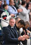 19 June 2023; Northern Ireland manager Michael O'Neill before the UEFA EURO 2024 Championship Qualifier match between Northern Ireland and Kazakhstan at National Stadium at Windsor Park in Belfast. Photo by Ramsey Cardy/Sportsfile