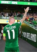 19 June 2023; James McClean of Republic of Ireland leaves the pitch after after the UEFA EURO 2024 Championship qualifying group B match between Republic of Ireland and Gibraltar at the Aviva Stadium in Dublin. Photo by Stephen McCarthy/Sportsfile