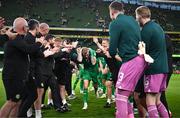 19 June 2023; James McClean of Republic of Ireland with teammates after the UEFA EURO 2024 Championship qualifying group B match between Republic of Ireland and Gibraltar at the Aviva Stadium in Dublin. Photo by Stephen McCarthy/Sportsfile