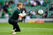 19 June 2023; Republic of Ireland goalkeeper Caoimhin Kelleher before the UEFA EURO 2024 Championship qualifying group B match between Republic of Ireland and Gibraltar at the Aviva Stadium in Dublin. Photo by Seb Daly/Sportsfile