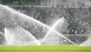 19 June 2023; A general view of water sprinklers before the UEFA EURO 2024 Championship Qualifier match between Northern Ireland and Kazakhstan at National Stadium at Windsor Park in Belfast. Photo by Ramsey Cardy/Sportsfile