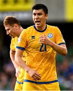 19 June 2023; Abzal Beysebekov of Kazakhstan during the UEFA EURO 2024 Championship Qualifier match between Northern Ireland and Kazakhstan at National Stadium at Windsor Park in Belfast. Photo by Ramsey Cardy/Sportsfile