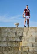 20 June 2023; Matthew Tierney of Galway poses for a portrait with the Sam Maguire cup at the 2023 GAA Football All-Ireland Series national launch in Howth, Dublin. Photo by Brendan Moran/Sportsfile