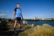 20 June 2023; Cormac Costello of Dublin poses for a portrait with the Sam Maguire cup at the 2023 GAA Football All-Ireland Series national launch in Howth, Dublin. Photo by Brendan Moran/Sportsfile