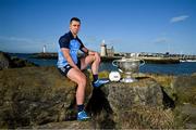 20 June 2023; Cormac Costello of Dublin poses for a portrait with the Sam Maguire cup at the 2023 GAA Football All-Ireland Series national launch in Howth, Dublin. Photo by Brendan Moran/Sportsfile