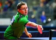 20 June 2023; Team Ireland's Sean Sammon, a member of Castlebar Special Olympics Club, from Castlebar, Mayo, during the Mixed Doubles Table Tennis Qualifiers on day four of the World Special Olympic Games 2023 at the Messe Berlin in Berlin, Germany. Photo by Ray McManus/Sportsfile