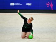 20 June 2023; Team Ireland's Ailis Colgan, from South Dublin Special Olympics Club, from Templeogue, Dublin, during the Rhythmic Ball qualifier on day four of the World Special Olympic Games 2023 at the Messe Berlin in Berlin, Germany. Photo by Ray McManus/Sportsfile