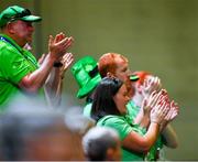 20 June 2023; Supporters of Team Ireland's Ailis Colgan, from South Dublin Special Olympics Club, from Templeogue, Dublin, after her Rhythmic Ball qualifier on day four of the World Special Olympic Games 2023 at the Messe Berlin in Berlin, Germany. Photo by Ray McManus/Sportsfile