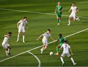 19 June 2023; Michael Obafemi of Republic of Ireland on the attack during the UEFA EURO 2024 Championship qualifying group B match between Republic of Ireland and Gibraltar at the Aviva Stadium in Dublin. Photo by Piaras Ó Mídheach/Sportsfile