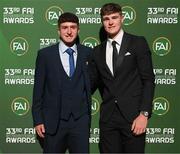 20 June 2023; James McManus and Alex Murphy on their arrival to the FAI 33rd International Awards at Mansion House in Dublin. Photo by Stephen McCarthy/Sportsfile