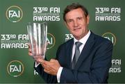 20 June 2023; Hall of Fame award winner Kevin Moran during the FAI 33rd International Awards at Mansion House in Dublin. Photo by Stephen McCarthy/Sportsfile