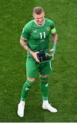 19 June 2023; James McClean of Republic of Ireland with his 100th international cap before the UEFA EURO 2024 Championship qualifying group B match between Republic of Ireland and Gibraltar at the Aviva Stadium in Dublin. Photo by Piaras Ó Mídheach/Sportsfile