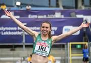 21 June 2023; Louise Shanahan of Ireland celebrates after winning the womens 800m at the Silesian Stadium during the European Games 2023 in Chorzow, Poland. Photo by David Fitzgerald/Sportsfile