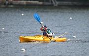 21 June 2023; Team Ireland's Cian Kelleher, a member of Mallow United Special Olympics Club, from Mallow, Cork, during the Kayaking on day five of the World Special Olympic Games 2023 at the Grünau regatta course in Berlin, Germany.  Photo by Ray McManus/Sportsfile