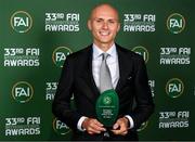 20 June 2023; Will Smallbone with his Men's U21 Player of the Year award during the FAI 33rd International Awards media event at Mansion House in Dublin. Photo by Stephen McCarthy/Sportsfile