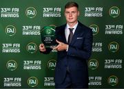 20 June 2023; Evan Ferguson with his Young Men’s Player of the Year award during the FAI 33rd International Awards media event at Mansion House in Dublin. Photo by Stephen McCarthy/Sportsfile