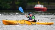 22 June 2023; Team Ireland's Cian Kelleher, a member of Mallow United Special Olympics Club, from Mallow, Cork, on his way to winning a Silver Medal KT-1200m Men M03 at the Kayaking Finals on day six of the World Special Olympic Games 2023 at the Grünau regatta course in Berlin, Germany. Photo by Ray McManus/Sportsfile