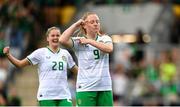 22 June 2023; Amber Barrett of Republic of Ireland celebrates after scoring her side's first goal during the women's international friendly match between Republic of Ireland and Zambia at Tallaght Stadium in Dublin. Photo by Stephen McCarthy/Sportsfile