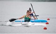 23 June 2023; Jenny Egan-Simmons of Ireland in the Women's Kayak Single 500m Heat at the Kryspinow Waterway on day four of the European Games 2023 in Kraków, Poland. Photo by Nikola Krstic/Sportsfile