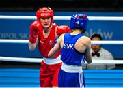 23 June 2023; Kellie Harrington of Ireland, left, in action against Miroslava Jedinakova of Slovakia in their lightweight 60kg bout at the Nowy Targ Arena during the European Games 2023 in Poland. Photo by Tyler Miller/Sportsfile