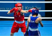23 June 2023; Kellie Harrington of Ireland, left, in action against Miroslava Jedinakova of Slovakia in their lightweight 60kg bout at the Nowy Targ Arena during the European Games 2023 in Poland. Photo by Tyler Miller/Sportsfile