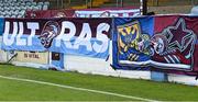 23 June 2023; Drogheda United banners at the SSE Airtricity Men's Premier Division match between Drogheda United and Dundalk at Weaver's Park in Drogheda, Louth. Photo by Piaras Ó Mídheach/Sportsfile