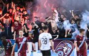 23 June 2023; Drogheda United supporters celebrate after their side's first goal, scored by Adam Foley, during the SSE Airtricity Men's Premier Division match between Drogheda United and Dundalk at Weaver's Park in Drogheda, Louth. Photo by Piaras Ó Mídheach/Sportsfile