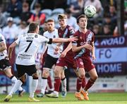23 June 2023; Darragh Markey of Drogheda United in action against Daniel Kelly of Dundalk during the SSE Airtricity Men's Premier Division match between Drogheda United and Dundalk at Weaver's Park in Drogheda, Louth. Photo by Piaras Ó Mídheach/Sportsfile