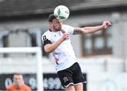 23 June 2023; Andy Boyle of Dundalk wins a header during the SSE Airtricity Men's Premier Division match between Drogheda United and Dundalk at Weaver's Park in Drogheda, Louth. Photo by Piaras Ó Mídheach/Sportsfile
