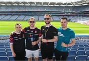 24 June 2023; Members of Na Gaeil Aeracha GAA Club, from left, Eamonn Hanley, Eoghan Lally, Eanna O'Sullivan and James King during a Gaelic Games Pride Breakfast at Croke Park, celebrating inclusive Gaelic Games, hosted by the GPA, LGFA, Camogie & GAA. Over 100 inter-county and club players gathered together at Croke Park ahead of the Dublin Pride Parade. Photo by Stephen McCarthy/Sportsfile