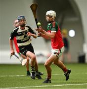 24 June 2023; Diarmuid Behan of James Stephens, shoots to score his side's second goal during the John West Féile na nGael Division 1 Group 2 match at Connacht GAA Centre of Excellence in Bekan, Mayo. Photo by Stephen Marken/Sportsfile