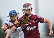 24 June 2023; Ciaran Weadick of Raheny, Dublin, in action against Connla Atkins of St Mary's Athenry, Galway, during the John West Féile na nGael National Camogie and Hurling Finals 2023 at the Connacht GAA Centre in Bekan, Mayo. Eighty club sides took part in the national finals across seven venues in Connacht. Sponsored for the eighth time by John West, it is one of the biggest underage sporting events on the continent. Photo by Sam Barnes/Sportsfile