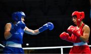 24 June 2023; Michaela Walsh of Ireland, left, in action against Olga Pavlina Papadatou of Greece in their Lightweight 57kg bout at the Nowy Targ Arena during the European Games 2023 in Poland. Photo by Tyler Miller/Sportsfile