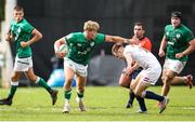 24 June 2023; Hugh Gavin of Ireland in action against Tobias Elliott of England during the U20 Rugby World Cup match between England and Ireland at Paarl Gymnasium in Paarl, South Africa. Photo by Shaun Roy/Sportsfile