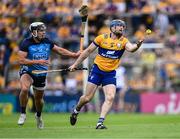 24 June 2023; Seadna Morey of Clare in action against Cian Boland of Dublin during the GAA Hurling All-Ireland Senior Championship Quarter Final match between Clare and Dublin at TUS Gaelic Grounds in Limerick. Photo by Piaras Ó Mídheach/Sportsfile