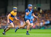 24 June 2023; Paul Crummey of Dublin is tackled by Seadna Morey of Clare during the GAA Hurling All-Ireland Senior Championship Quarter Final match between Clare and Dublin at TUS Gaelic Grounds in Limerick. Photo by Ray McManus/Sportsfile