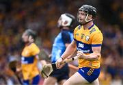 24 June 2023; Tony Kelly of Clare celebrates after scoring his side's third goal during the GAA Hurling All-Ireland Senior Championship Quarter Final match between Clare and Dublin at TUS Gaelic Grounds in Limerick. Photo by Piaras Ó Mídheach/Sportsfile