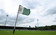 24 June 2023; A sideline flag flies in the wind before the GAA Football All-Ireland Senior Championship Preliminary Quarter Final match between Donegal and Tyrone at MacCumhaill Park in Ballybofey, Donegal. Photo by Brendan Moran/Sportsfile